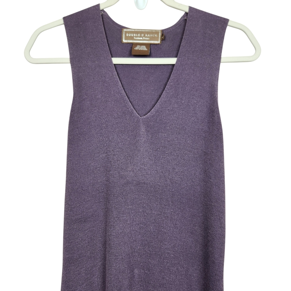 Double D Ranch Linen Blend Knit Heather Purple Plum Maxi Dress Womens Size M - Picture 2 of 8